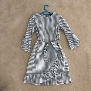who what wear striped ruffle dress